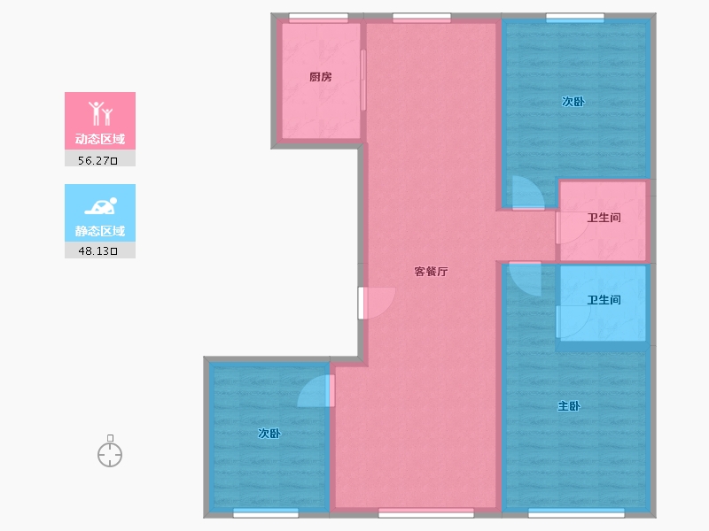 内蒙古自治区-呼伦贝尔市-君上玖号-106.00-户型库-动静分区