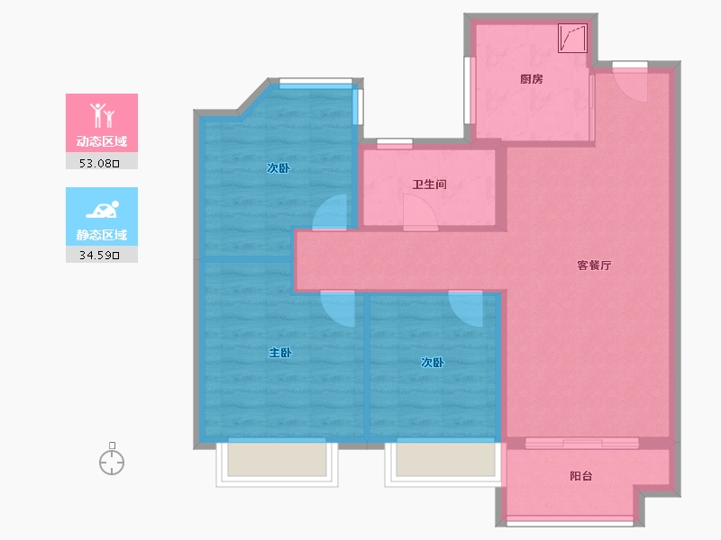 上海-上海市-万达未来城-78.45-户型库-动静分区