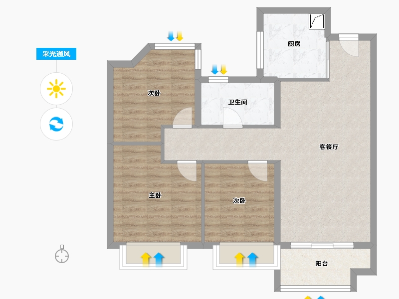 上海-上海市-万达未来城-78.45-户型库-采光通风