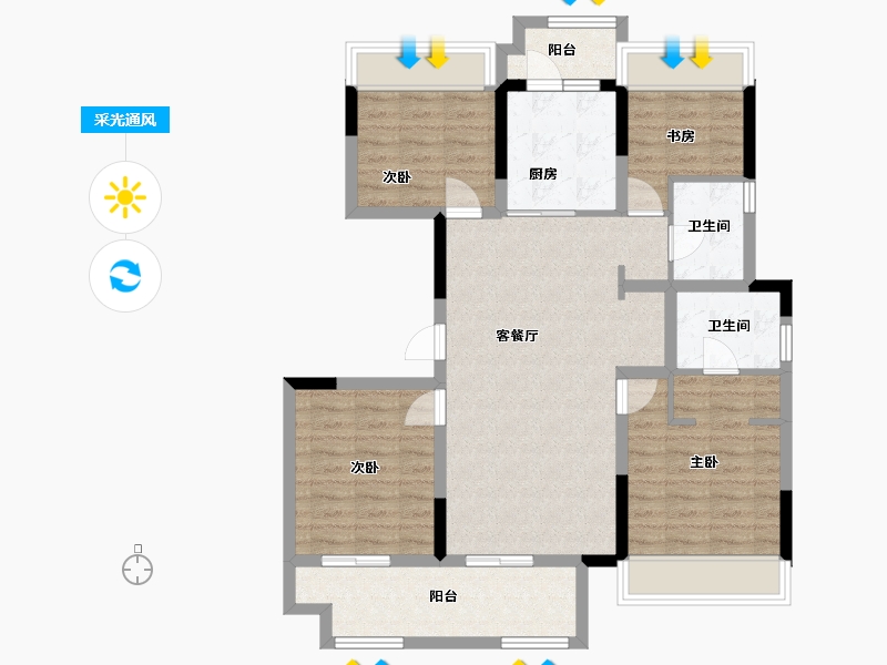 湖北省-十堰市-大家·十里桃源-100.00-户型库-采光通风