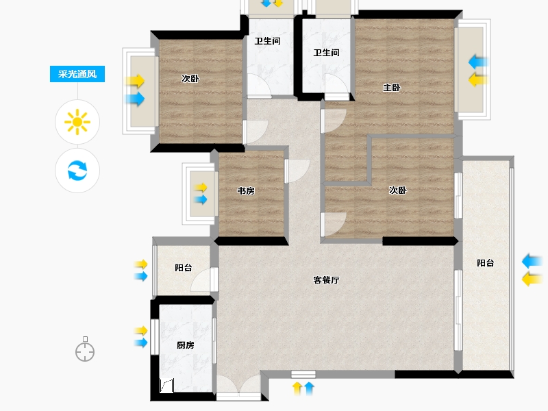 福建省-福州市-榕发翰林壹号-92.00-户型库-采光通风