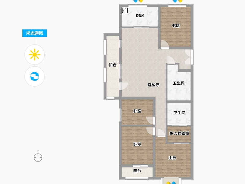 山西省-大同市-富力城-122.00-户型库-采光通风