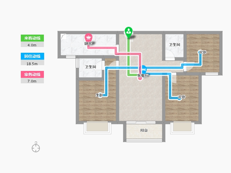 河北省-衡水市-北斗星城雅园二区-89.80-户型库-动静线