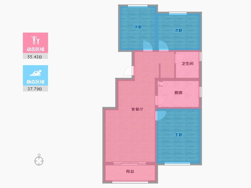 山西省-晋中市-御景豪庭-89.55-户型库-动静分区