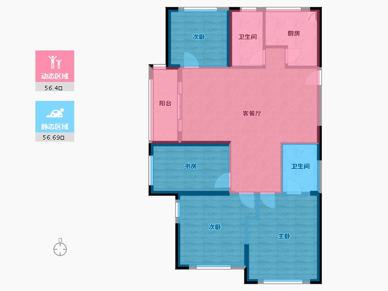 湖南省-长沙市-韭菜园嘉苑-114.48-户型库-动静分区