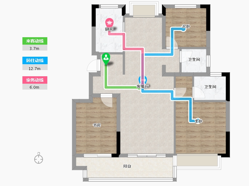 安徽省-滁州市-荣欣清河园小区-98.00-户型库-动静线