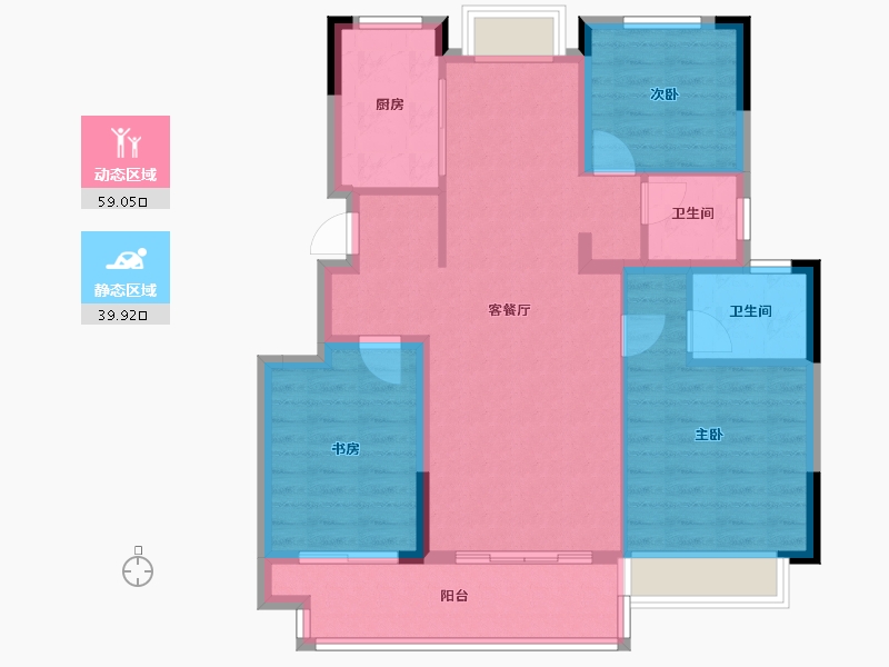 安徽省-滁州市-荣欣清河园小区-98.00-户型库-动静分区