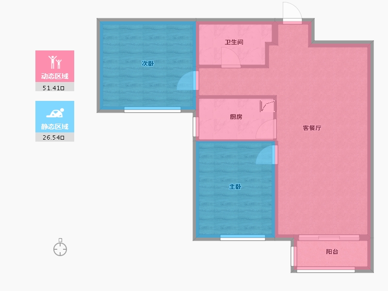 天津-天津市-品悦园-69.75-户型库-动静分区