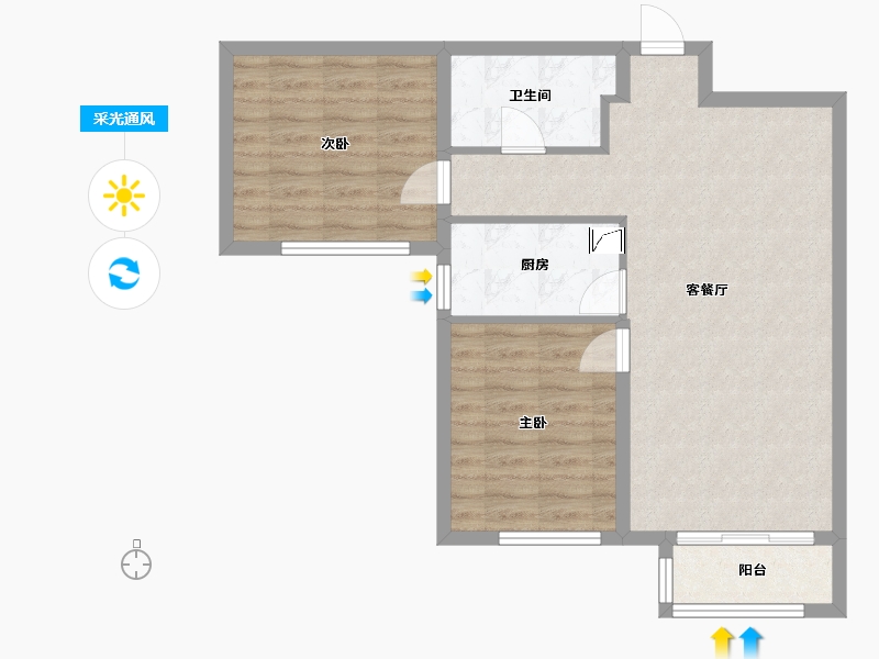 天津-天津市-品悦园-69.75-户型库-采光通风