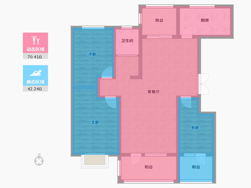 新疆维吾尔自治区-昌吉回族自治州-佳弘融锦城3期-110.00-户型库-动静分区