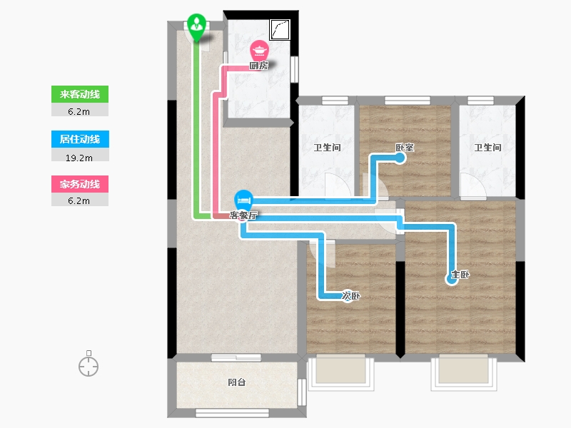 江苏省-苏州市-璟禧云庭-78.00-户型库-动静线