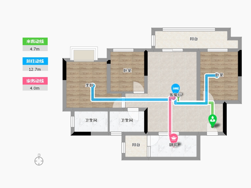 重庆-重庆市-金科博翠云邸-81.97-户型库-动静线