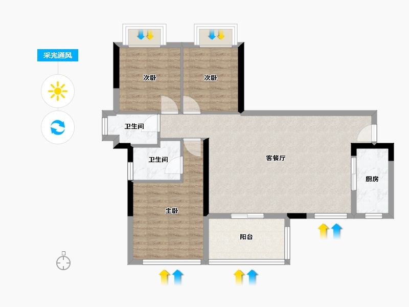 四川省-南充市-北城御景-88.00-户型库-采光通风