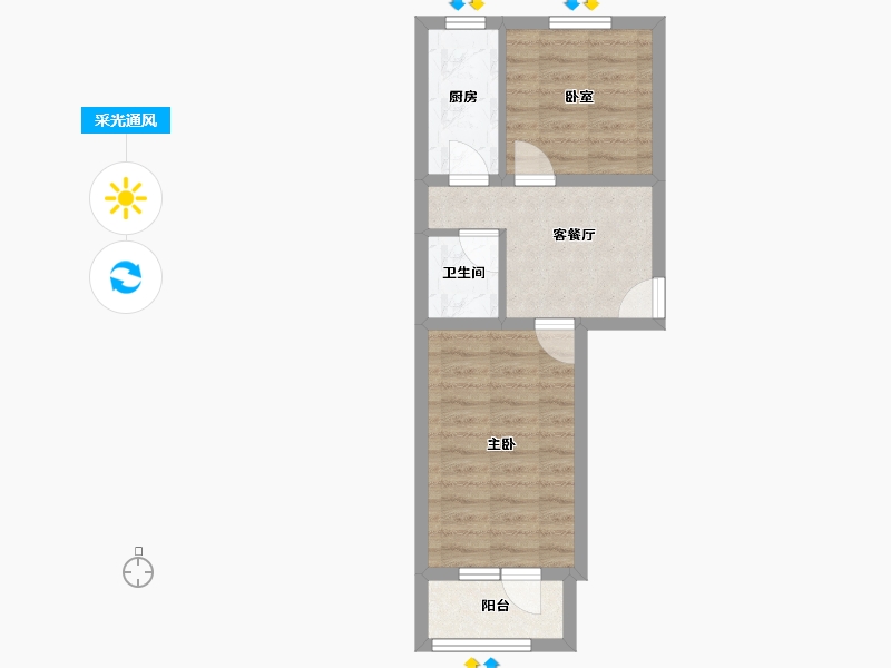 北京-北京市-双龙南里-47.00-户型库-采光通风