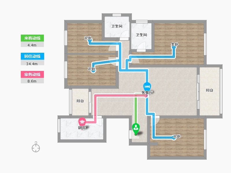 河南省-焦作市-盈佳·御景园-120.00-户型库-动静线