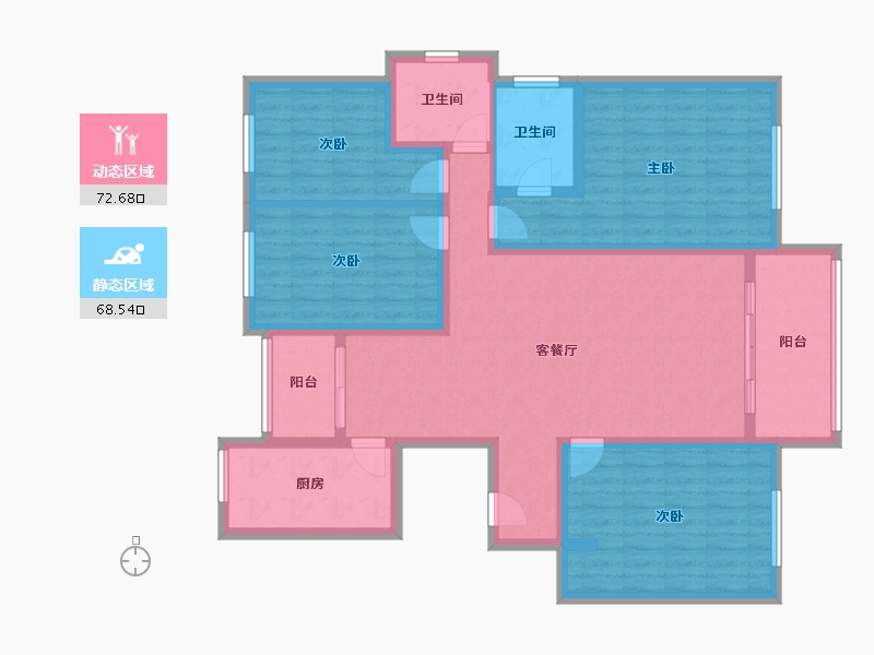 河南省-焦作市-盈佳·御景园-120.00-户型库-动静分区