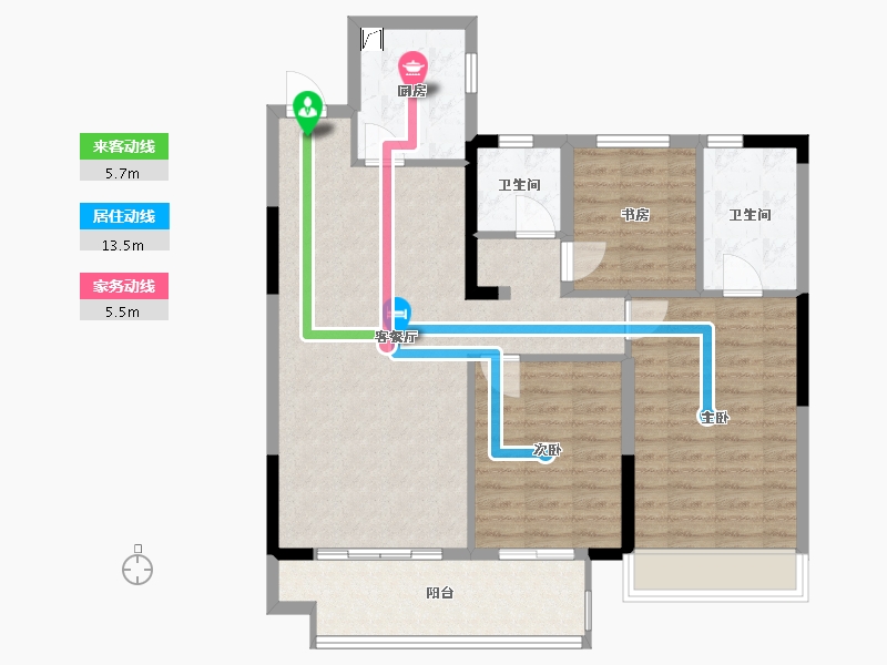 安徽省-宿州市-祥生云湖悦-95.00-户型库-动静线