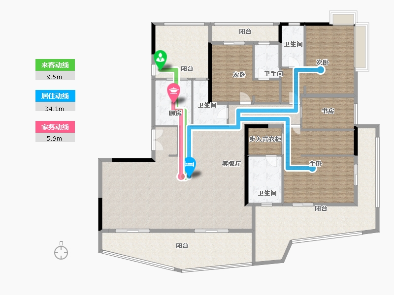 湖南省-长沙市-珠江颐德公馆-266.00-户型库-动静线