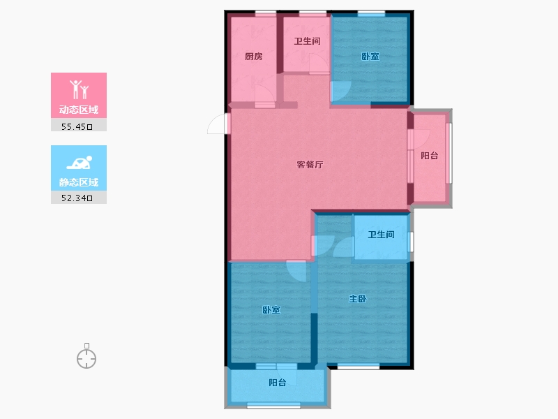 山东省-济宁市-金色兰庭香堤公园里-96.00-户型库-动静分区