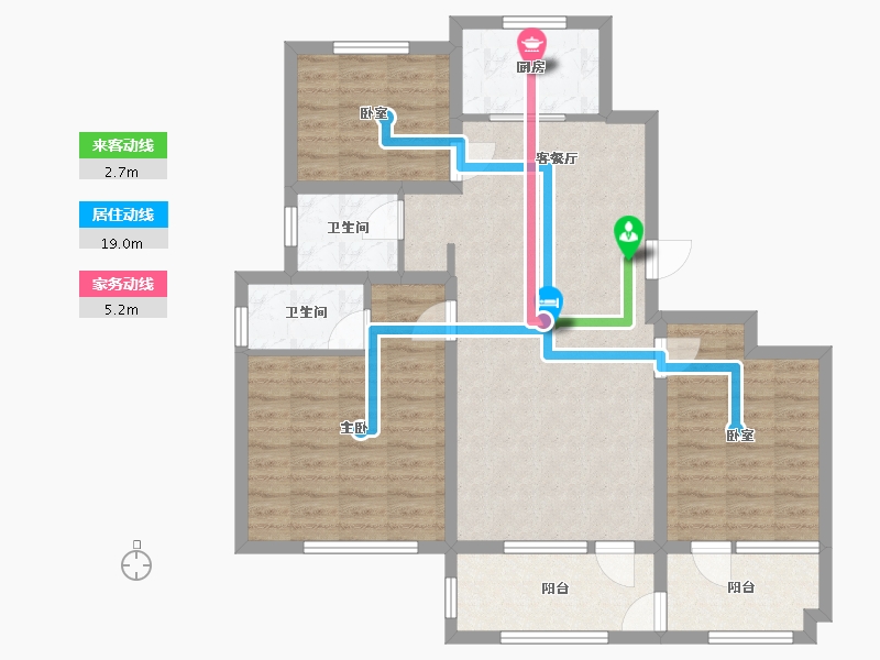 山东省-济宁市-龙城公馆-102.00-户型库-动静线