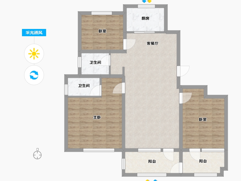 山东省-济宁市-龙城公馆-102.00-户型库-采光通风