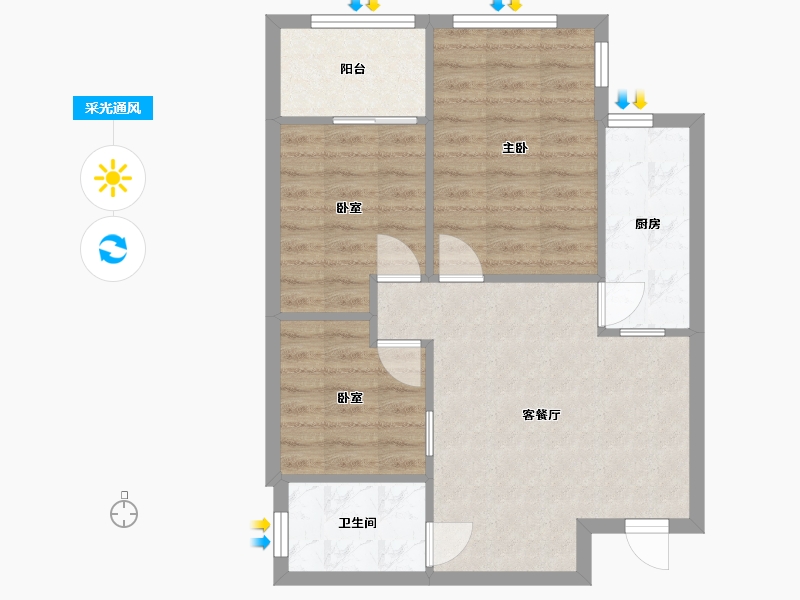 四川省-成都市-正成财富领地-61.60-户型库-采光通风