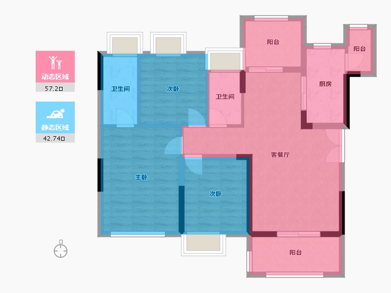 四川省-南充市-北城御景-98.00-户型库-动静分区