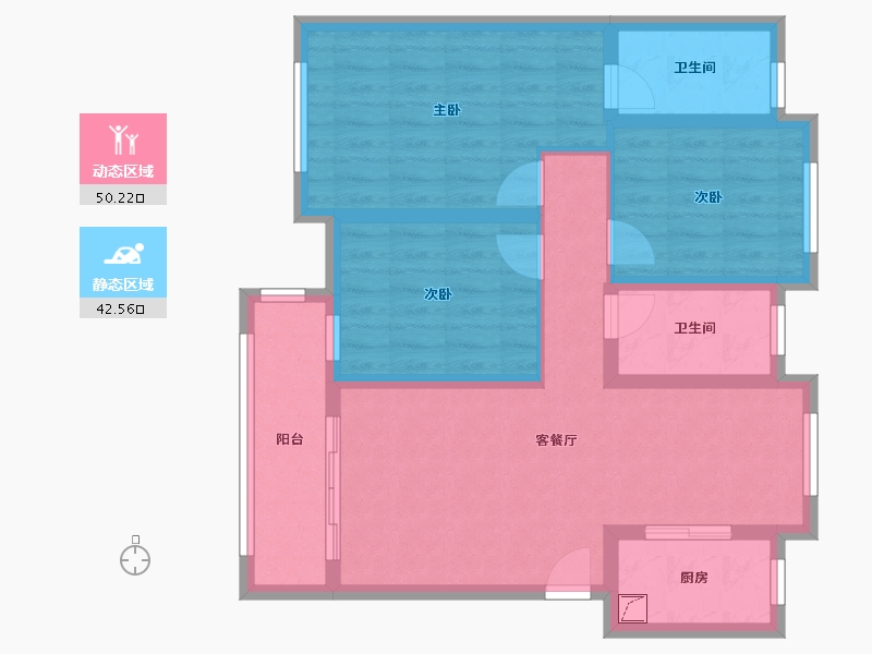 湖北省-孝感市-澴河壹号院-100.00-户型库-动静分区