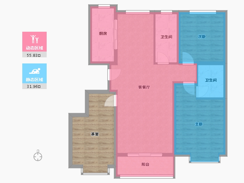 河北省-邢台市-滨河上智家园-102.00-户型库-动静分区