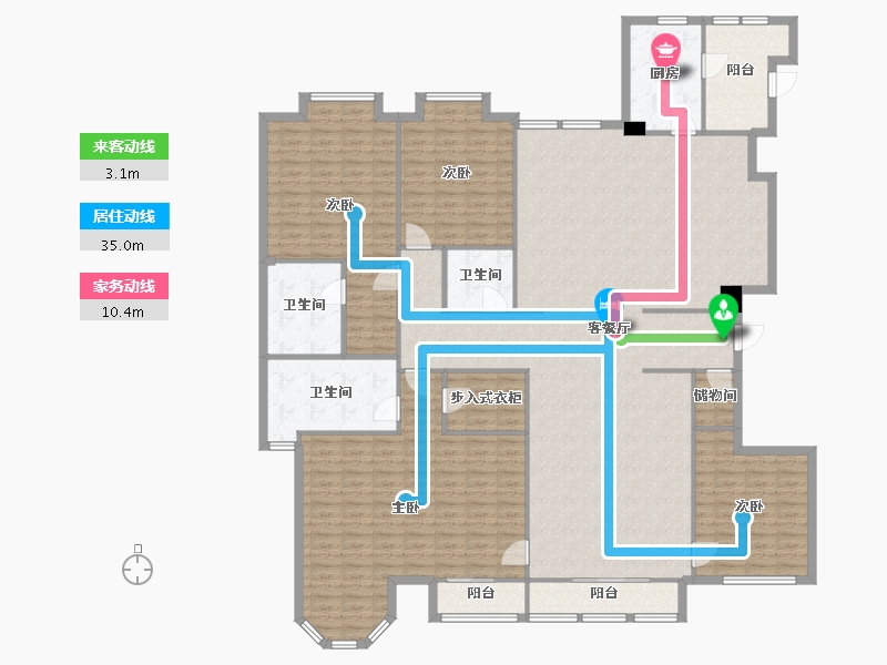 陕西省-西安市-国金华府-240.00-户型库-动静线