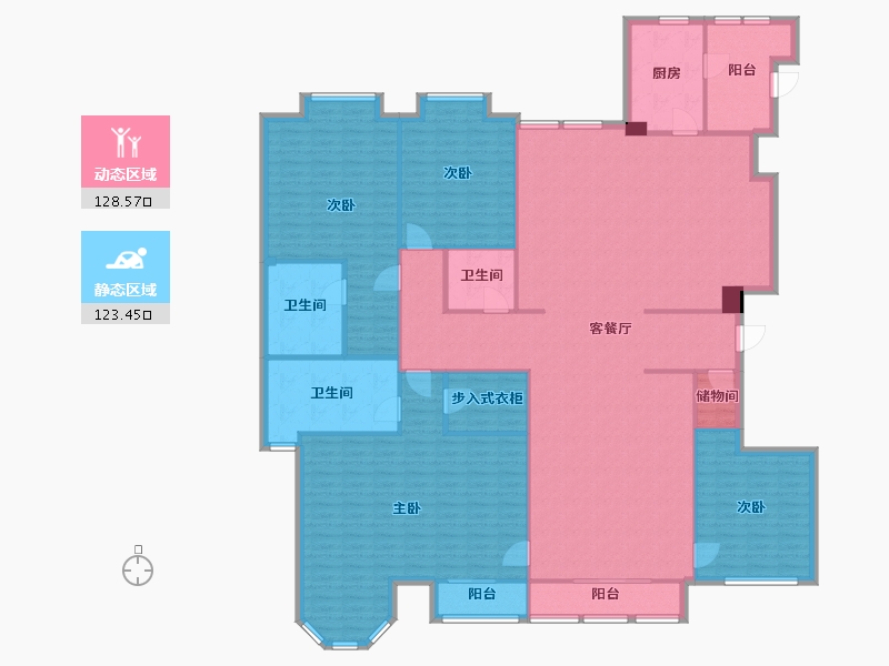 陕西省-西安市-国金华府-240.00-户型库-动静分区