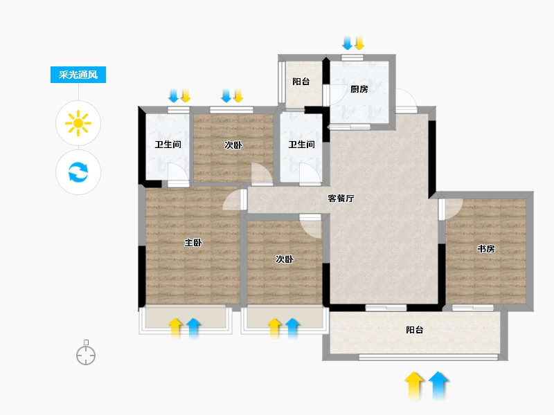 四川省-成都市-龙潭寺-134.00-户型库-采光通风