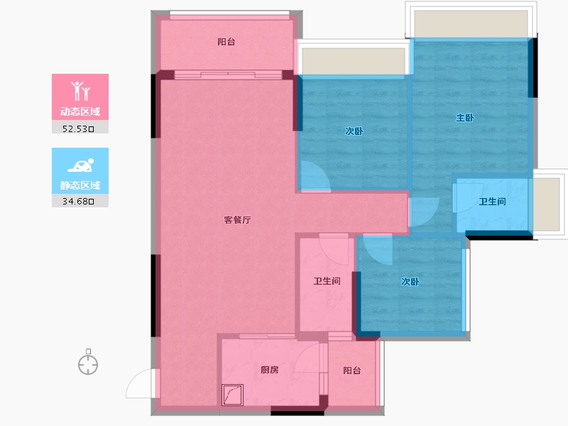 广东省-清远市-海港成新干线（天钻花园）-77.64-户型库-动静分区