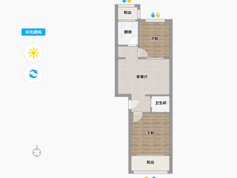 陕西省-西安市-枣园安居小区-西区-60.00-户型库-采光通风