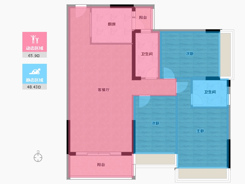 广西壮族自治区-防城港市-塞纳庄园-102.00-户型库-动静分区