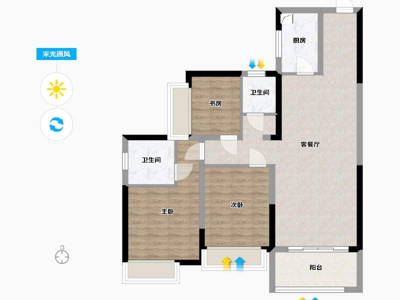 湖南省-益阳市-带啥饭-100.00-户型库-采光通风