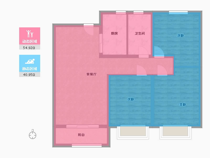 河北省-衡水市-天正和平里-86.00-户型库-动静分区