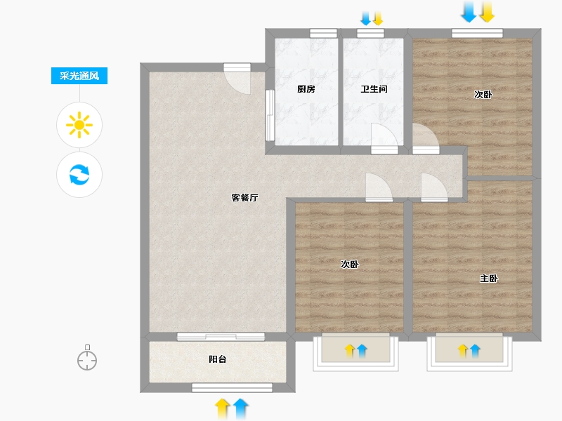 河北省-衡水市-天正和平里-86.00-户型库-采光通风