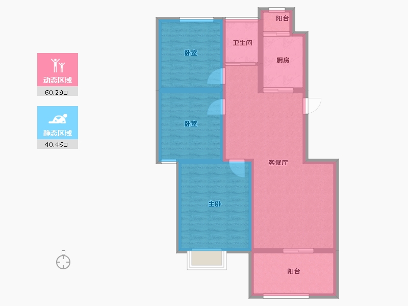 江苏省-连云港市-金地佳园-90.00-户型库-动静分区