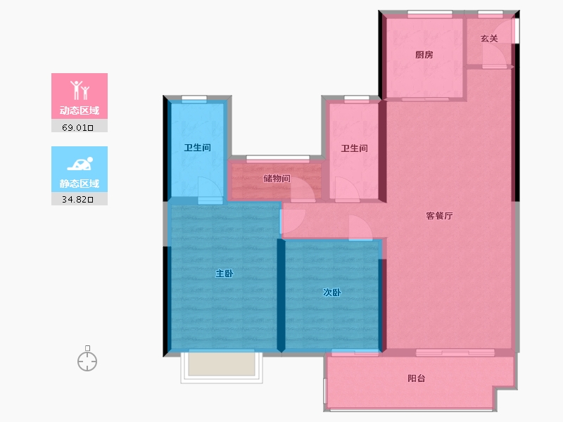 江苏省-扬州市-仪征宝能睿城-108.23-户型库-动静分区