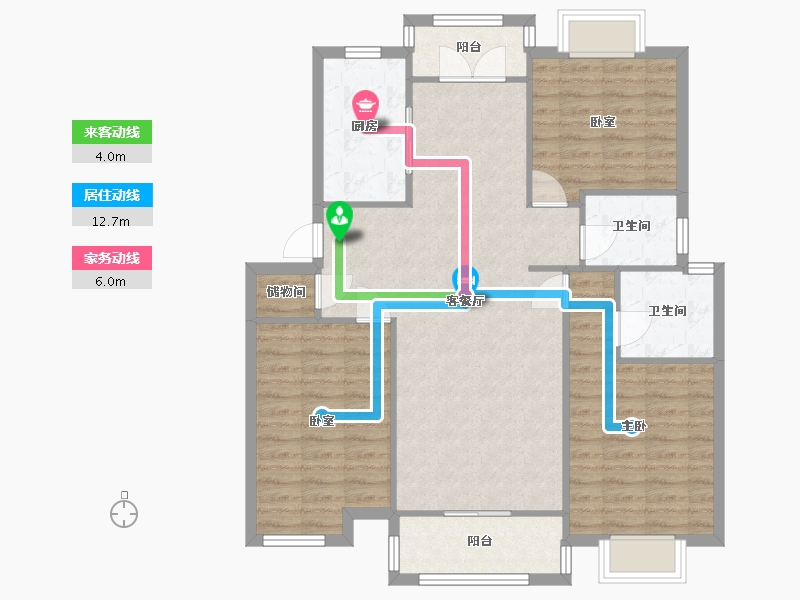 上海-上海市-春申府邸-103.30-户型库-动静线