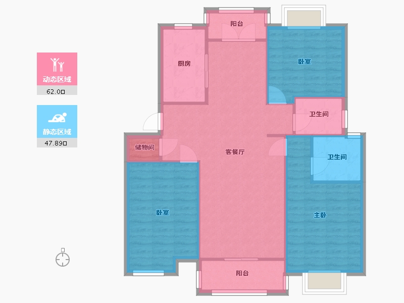 上海-上海市-春申府邸-103.30-户型库-动静分区