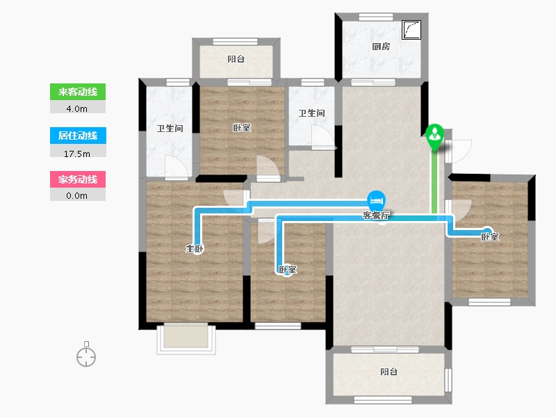 湖南省-长沙市-梦想新天地-110.00-户型库-动静线