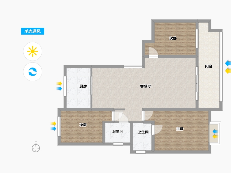 河南省-济源市-玉泉湾小区-108.00-户型库-采光通风