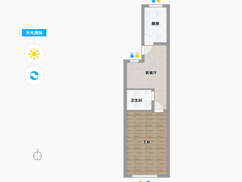 浙江省-杭州市-建国南苑-44.00-户型库-采光通风