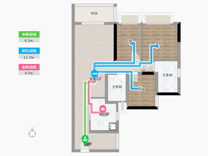 广东省-佛山市-普君新城华府二期-79.86-户型库-动静线