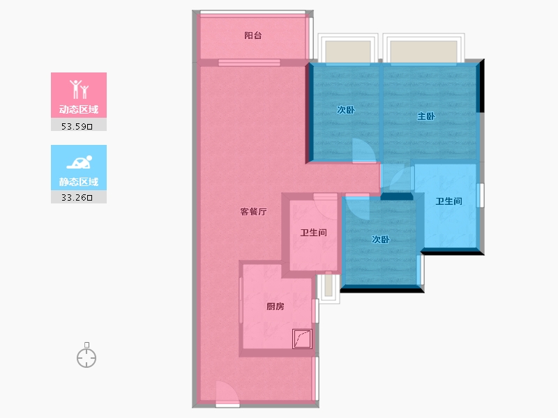 广东省-佛山市-普君新城华府二期-79.86-户型库-动静分区