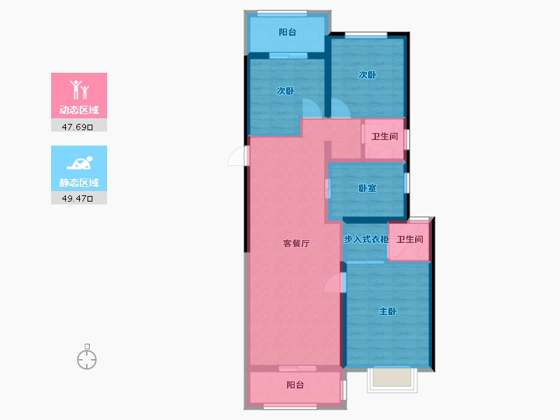 河南省-郑州市-清韵颐景园-91.03-户型库-动静分区