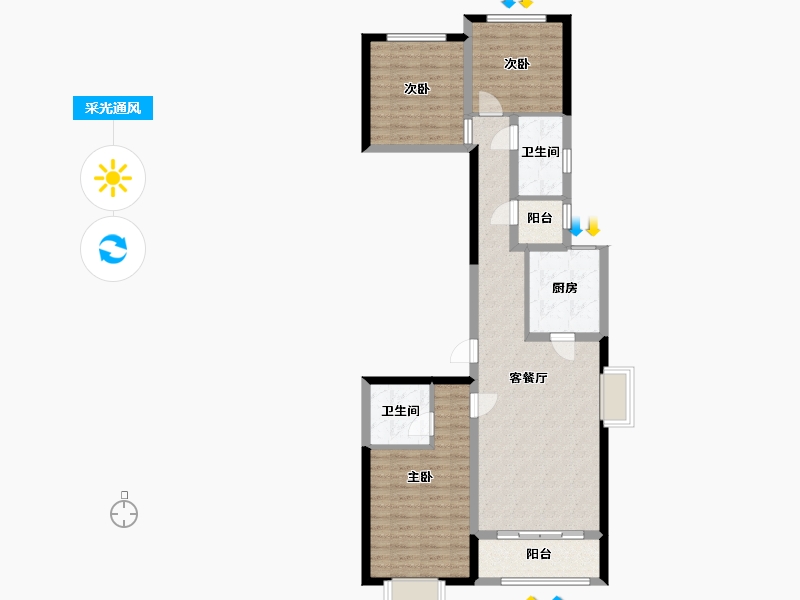 河北省-唐山市-翰林御府-140.00-户型库-采光通风