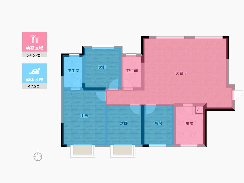 贵州省-毕节市-未来城-115.00-户型库-动静分区